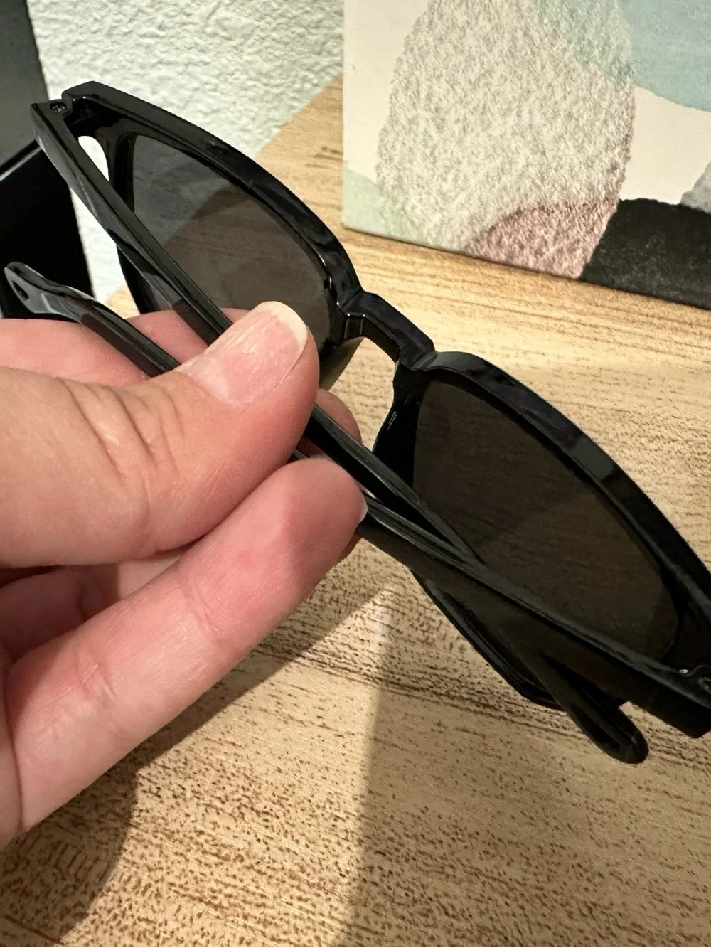 Matte Black Square Sunglasses with Dark Lenses